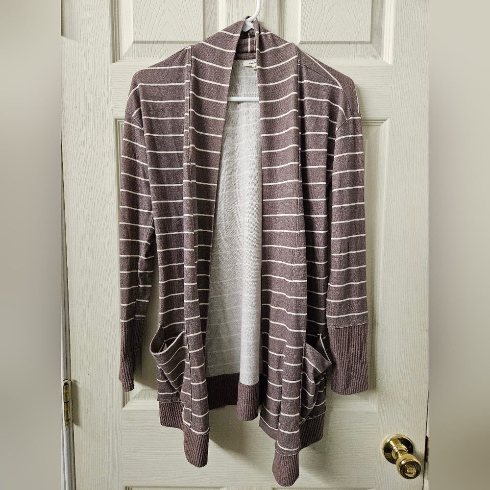 Maurices Long Open-Front Cardigan in Dusty Lavendar